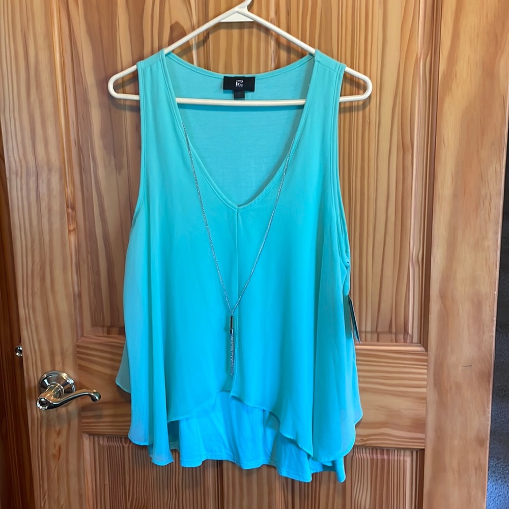 Dressy tank top, necklace attached